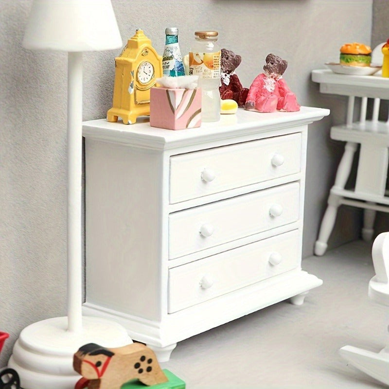 1:12 Scale Furniture Set Wooden Bed Rocking Horse Chair Cabinet Ideal Gift