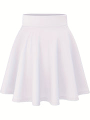 Casual High Waist Skater Skirt for Women