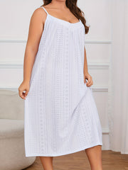Nightdress Women's Plus Solid Embroidered Cami Sleep Dress