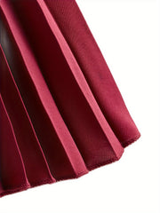 High Waist Pleated Midi Skirt for Women