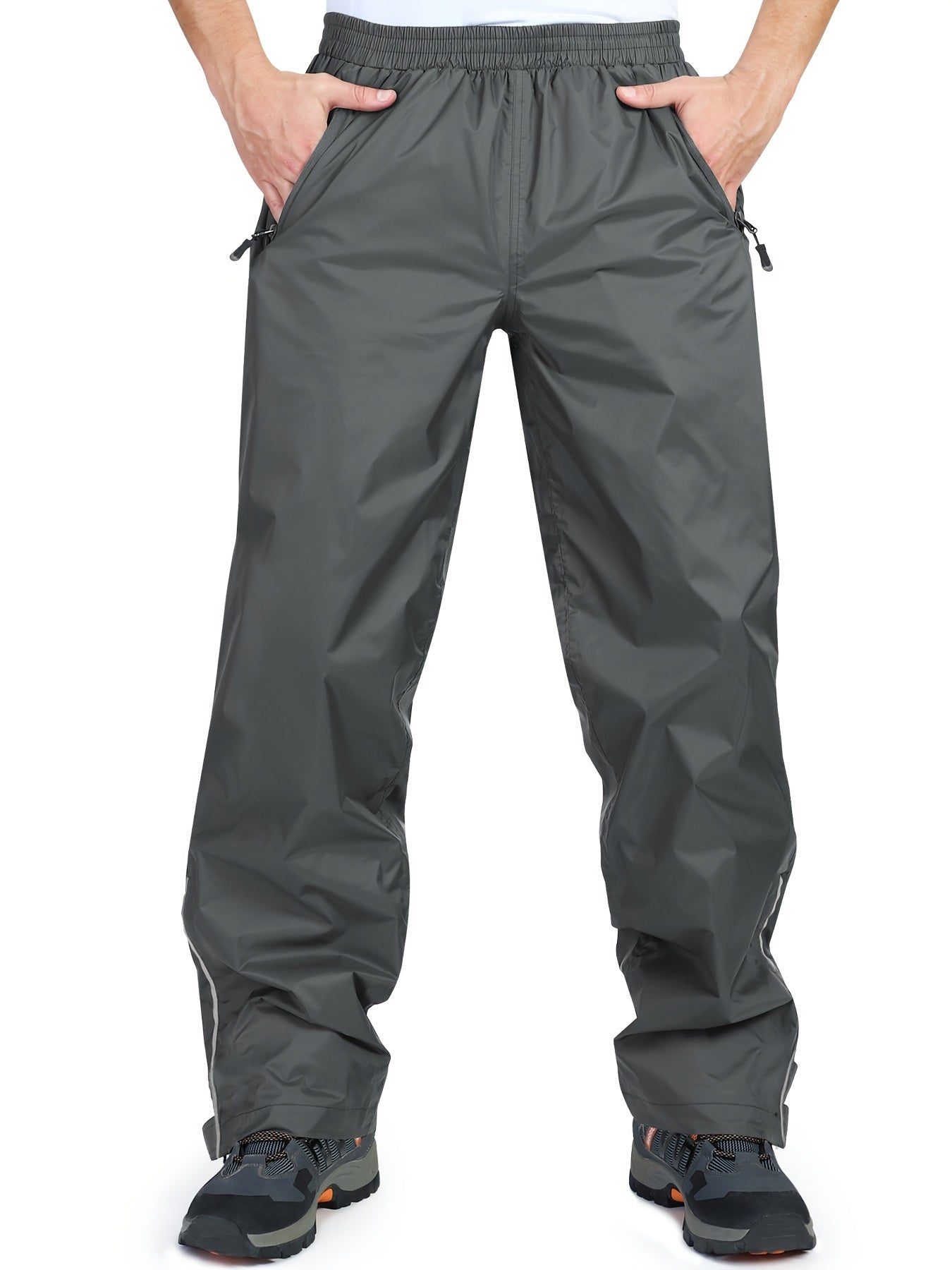 Men's Waterproof Cycling Pants Zipper Pocket Lightweight Windproof Outdoor Pants