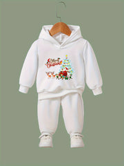 OERYUI 2pcs Christmas Night Print Hoodies Pants Set For Boys Girls