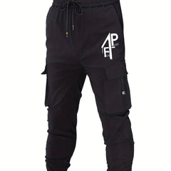 Classic Pocket Cargo Pants Men s Casual Loose Fit Drawstring Solid Cargo Pants
