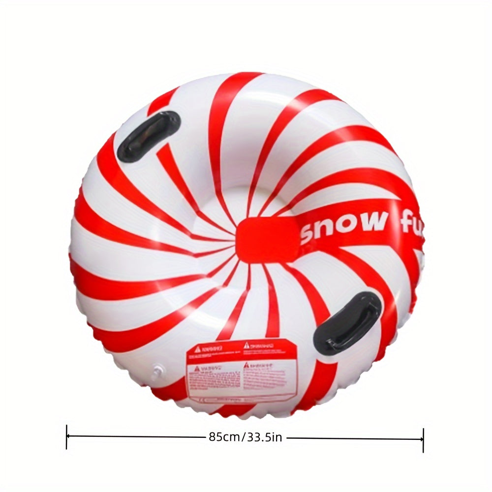 Inflatable Candy Shape Snow Sled - Portable Skiing Cushion