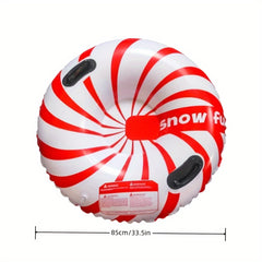Inflatable Candy Shape Snow Sled - Portable Skiing Cushion