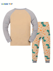 Kid's 2pcs Dino Print Pajama Set Top & Pants