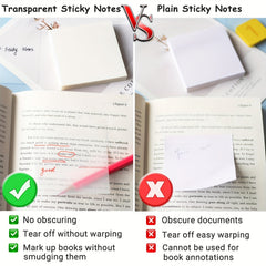 100pcs Transparent Sticky Notes Waterproof Self-adhesive Writable