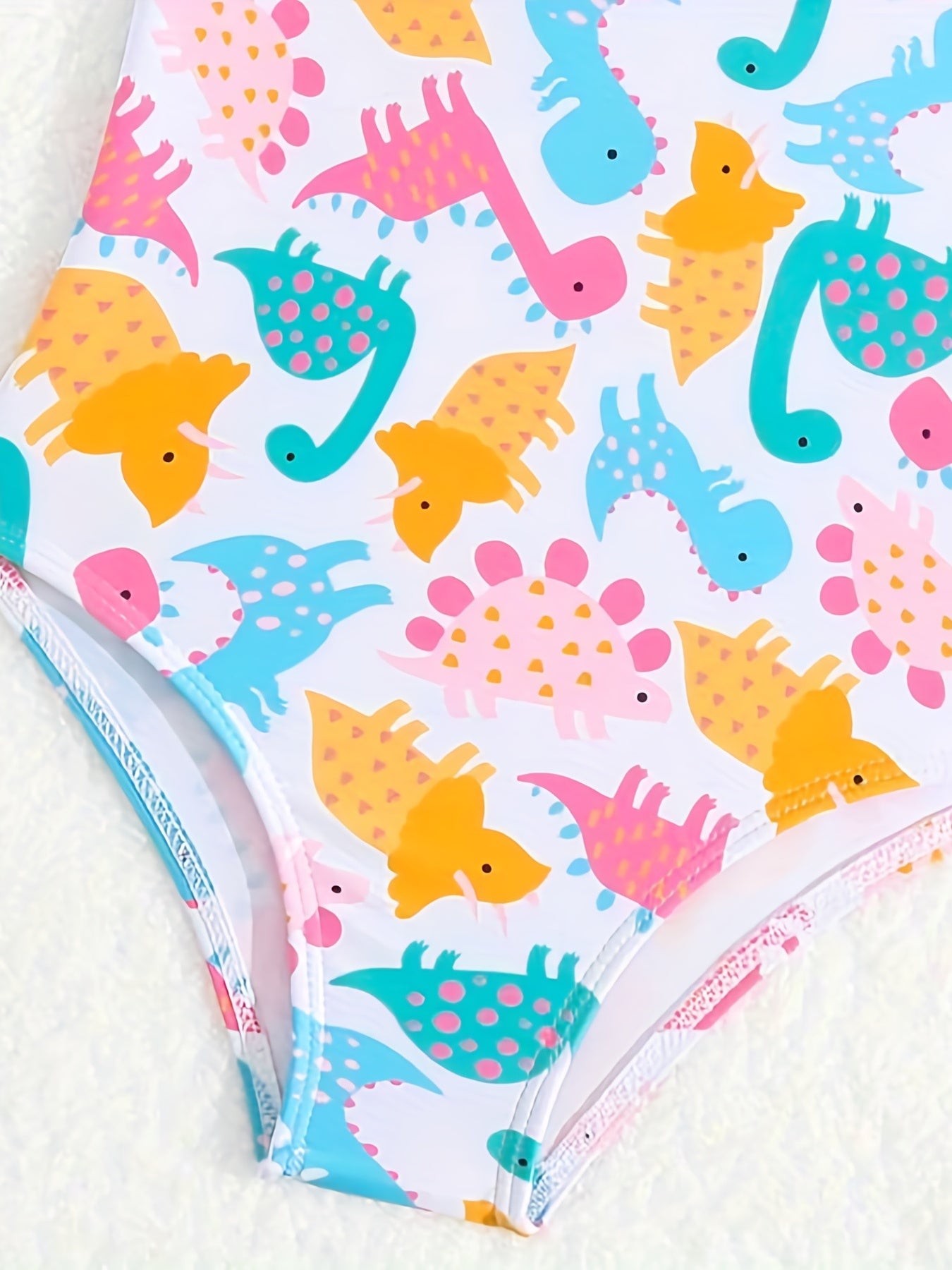 Baby Girls Dinosaur One-piece Swimsuit for Summer Vacations