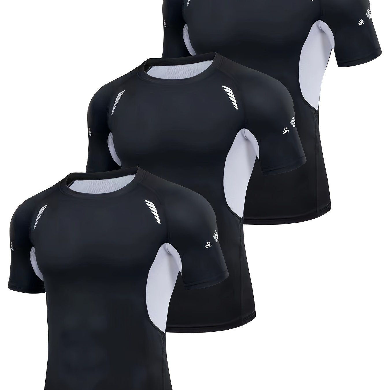 Men's Compression Shirt High Stretch Short Sleeve Top for Outdoor Fitness