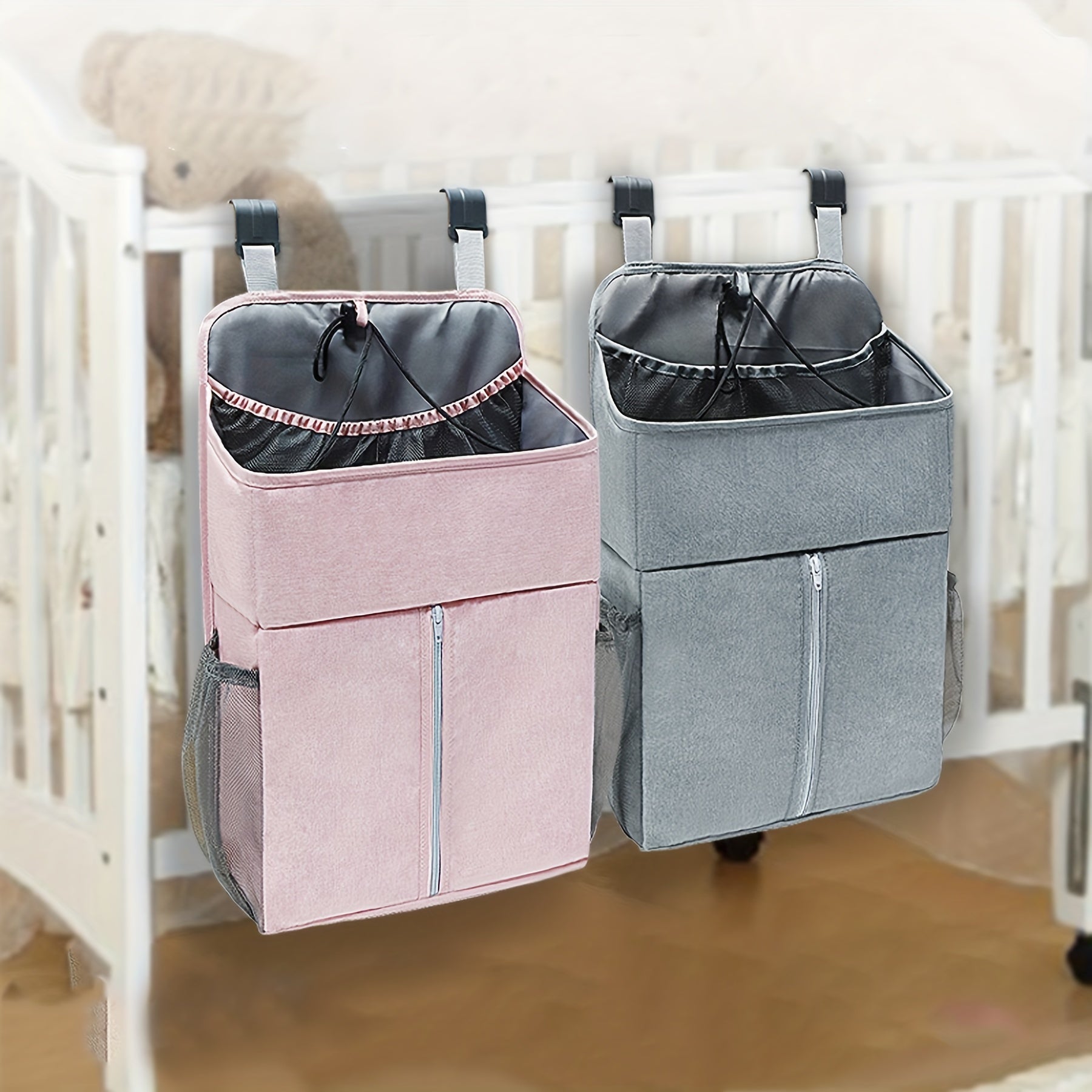 Diaper Organizer Crib Hanging Bag Crib Side Storage Hanging Diaper Caddy