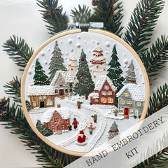 Christmas Embroidery Kit for Adults and Beginners - Seasonal Decoration DIY Set