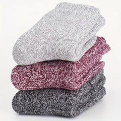 3 Pairs Thickened Crew Socks Warm Women's Stockings & Hosiery