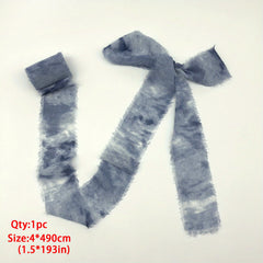 Tie Dye Chiffon Ribbon Frayed Edge for Gifts and Decor