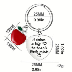 Heart Shaped Stainless Steel Keychain - Teacher Gift