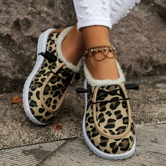 Leopard Pattern Non-slip Warm Walking Sneakers Sport Shoes