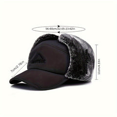 Coldproof Velvet Trapper Hat With Face Cover for Outdoor Activities