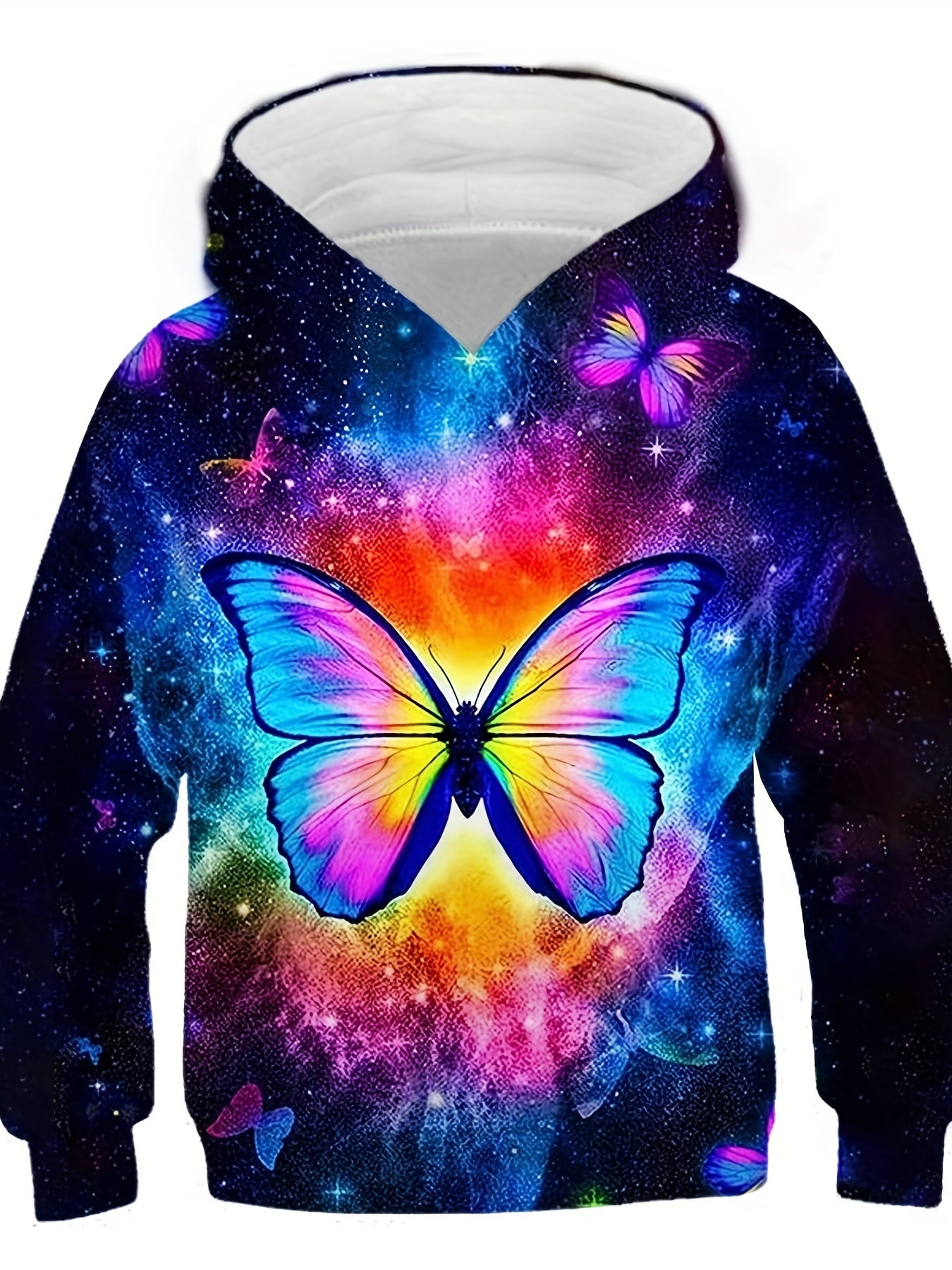 Kids Butterfly 3D Print Hoodie Street Casual Hooded Tops