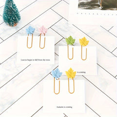 4pcs Maple Leaf Paper Clips Metal Paper Clips
