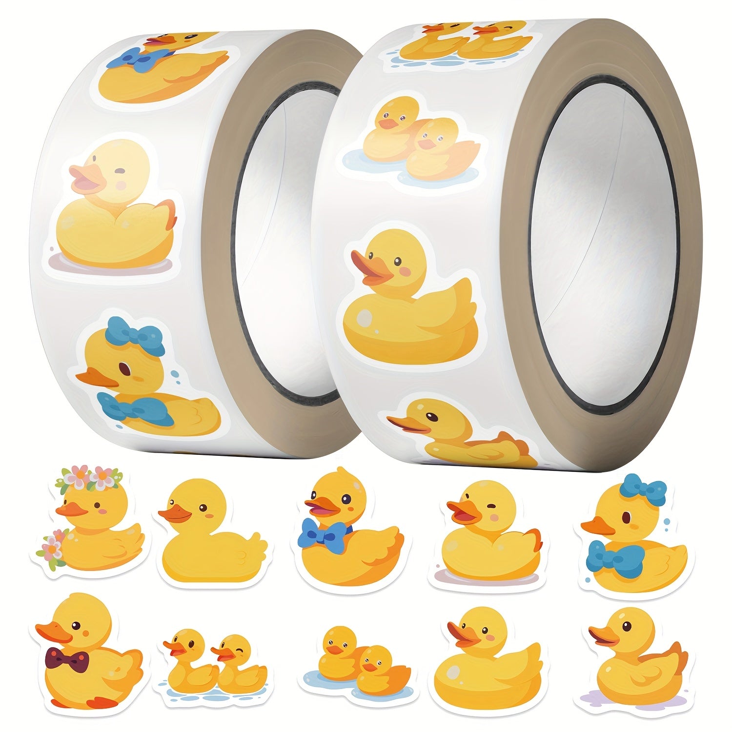 500pcs Duck Stickers Roll Vinyl Stickers Scrapbook Journaling Laptop Bumper