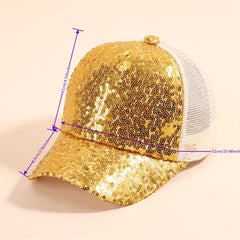 Sequined Mesh Kids Baseball Cap