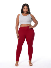Sporty Leggings Women's Plus High Rise Solid Skinny Stretchy Leggings
