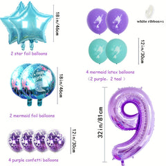 Purple Mermaid Balloon Decoration Set