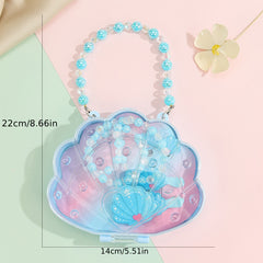Kids Seashell Hair Clip Jewelry Set with Tote Bag