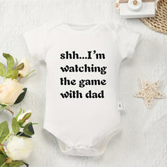 Baby Girls Game Time with Dad Short Sleeves Onesie