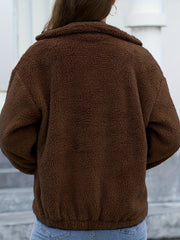 Women's Plush Fleece Winter Coat Soft Comfort Crop Jacket