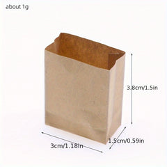 10pcs Miniature Dollhouse Baking Bags Brown Paper Storage Pouches