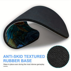 Stained Glass Sea Turtle Round Mouse Pad - Non Slip Rubber Base