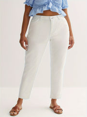 Raw Trim High Rise Crop Jeans