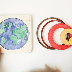 Earth's Layers Wooden Puzzle Kit - Educational Art Board for Holidays