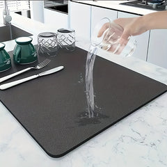 Absorbent Coffee Mat Kitchen Counter Waterproof Plate Drying Mat Microfiber
