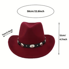 Men's Retro Jazz Wool Top Hat Ethnic Style Flat Brim Felt Hat