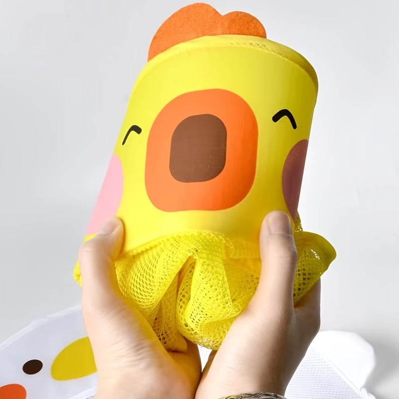 Cartoon Duck Baby Bath Storage Mesh Bag with Suction Cup