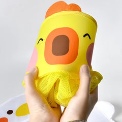 Cartoon Duck Baby Bath Storage Mesh Bag with Suction Cup