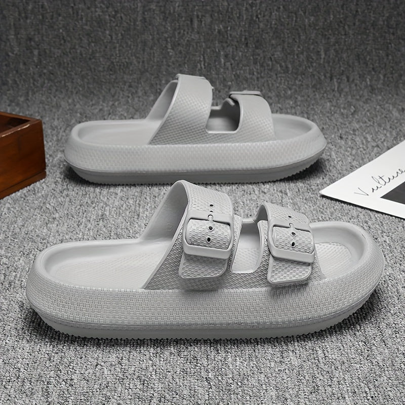 Men's Non Slip Platform Slides Soft Sole Cloud Slides For Indoor Outdoor
