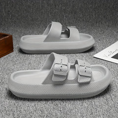 Men's Non Slip Platform Slides Soft Sole Cloud Slides For Indoor Outdoor