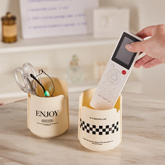 Cream Pen Holder Desktop Storage Bin Stationery Organizer