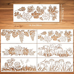 6pcs Flower Stencils For Painting On Wood Reusable Stencils PET DIY Drawing