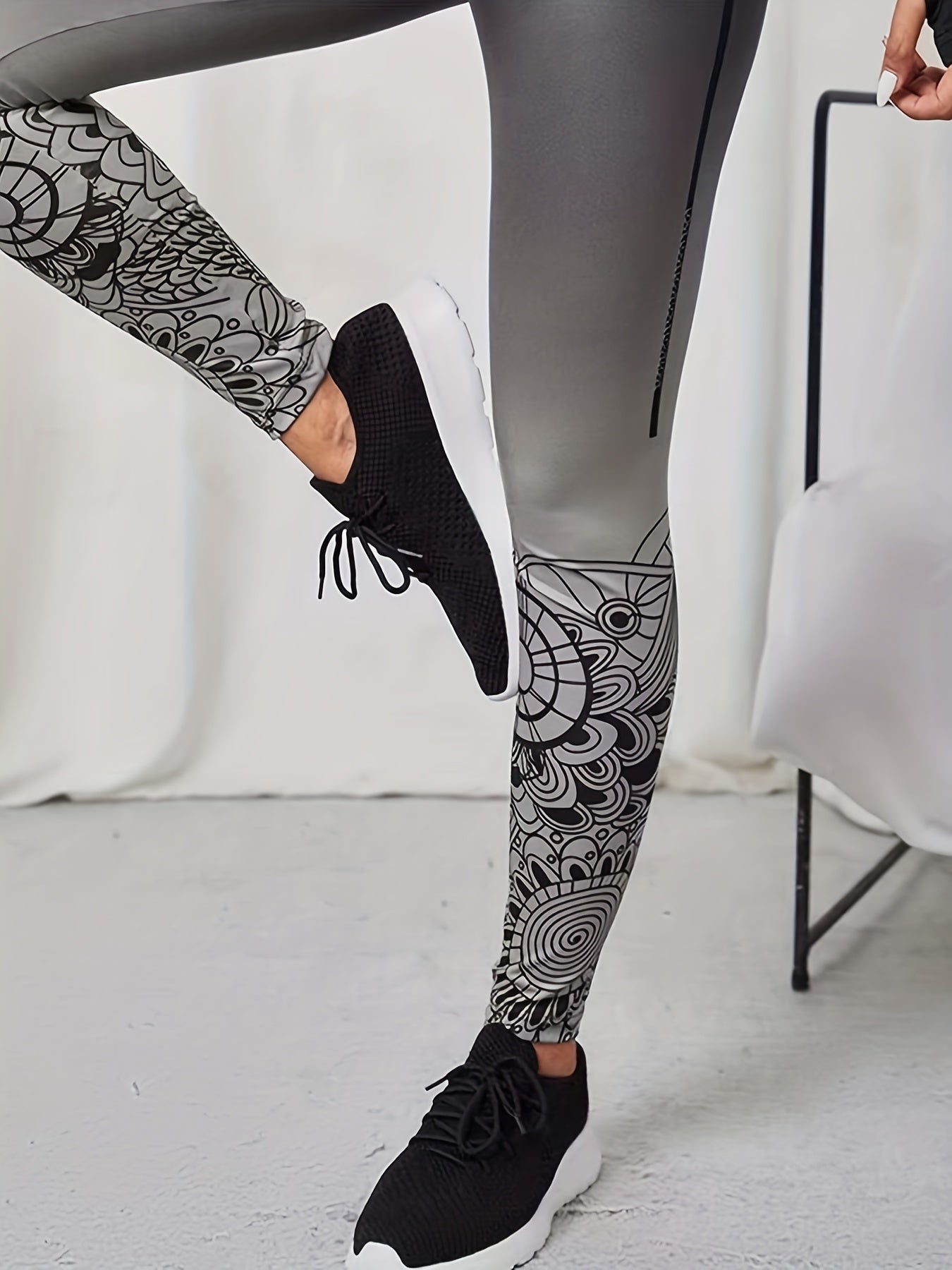 Floral & Ombre Print Sports Leggings