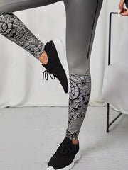 Floral & Ombre Print Sports Leggings