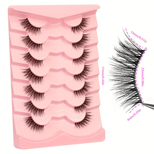 Cat Eyes Lashes Crisscross Half False Eyelashes Short Wispy Lashes