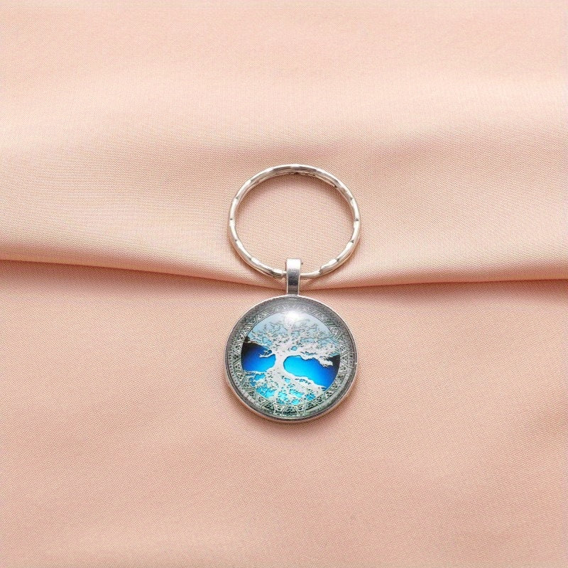 1pc Zinc Alloy Life Tree Keychain Vintage Bag Purse Accessory