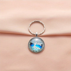1pc Zinc Alloy Life Tree Keychain Vintage Bag Purse Accessory