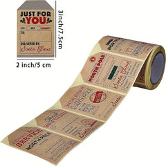 Christmas Holiday Decoration Stickers Roll Self Adhesive Label