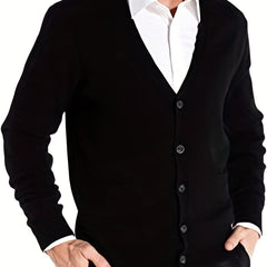 Men's V Neck Button Cardigan Sweater