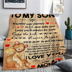 To My Son Printed Blanket - Home & Outdoor Travel