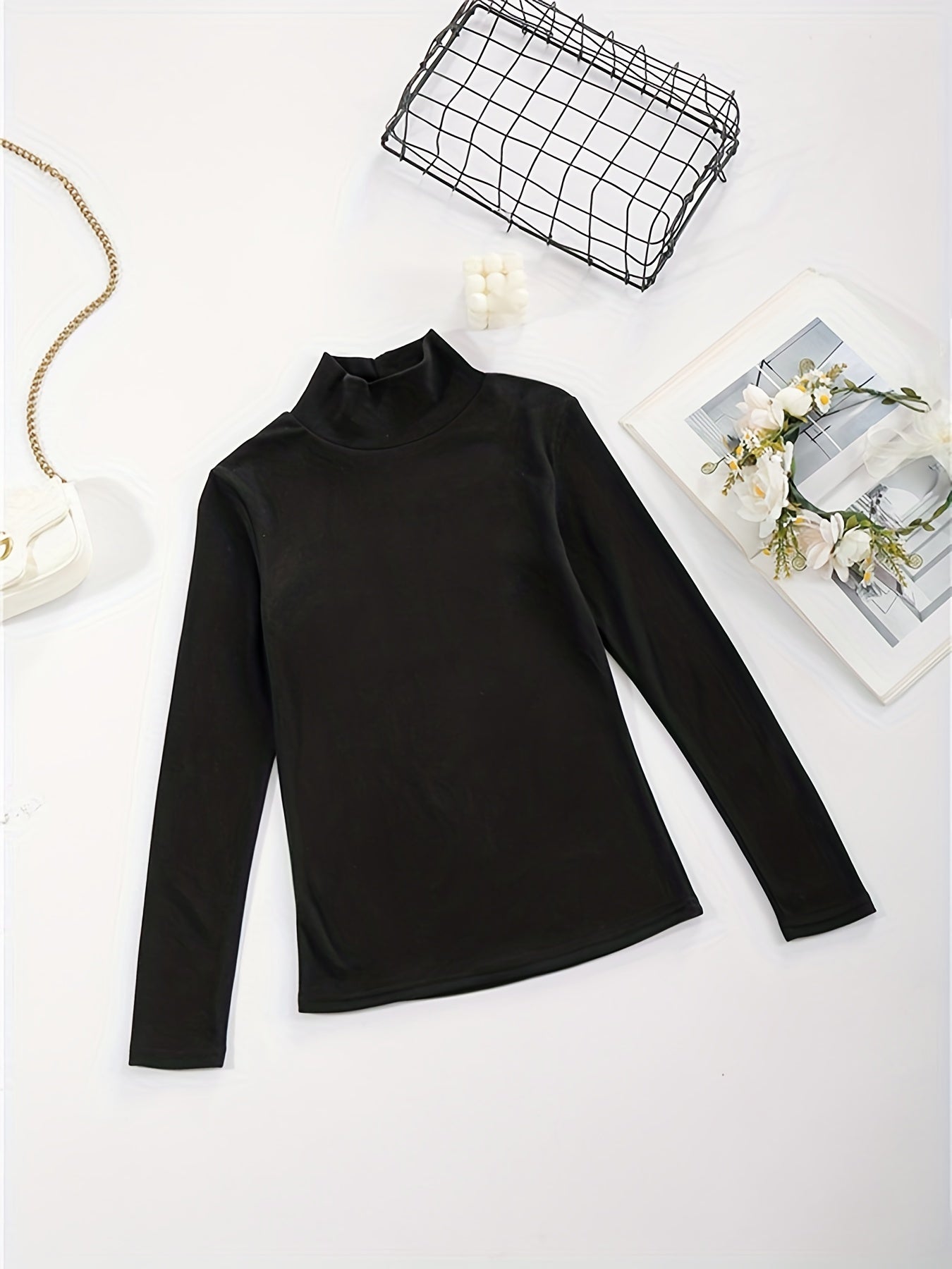 Women's Long Sleeve Solid Base Layer Top for Fall & Winter